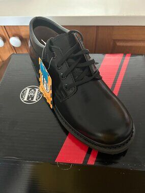HANDPOINT 82102 Men's 4" Leather Work Boots, Slip-Resistant, Breathable - Black